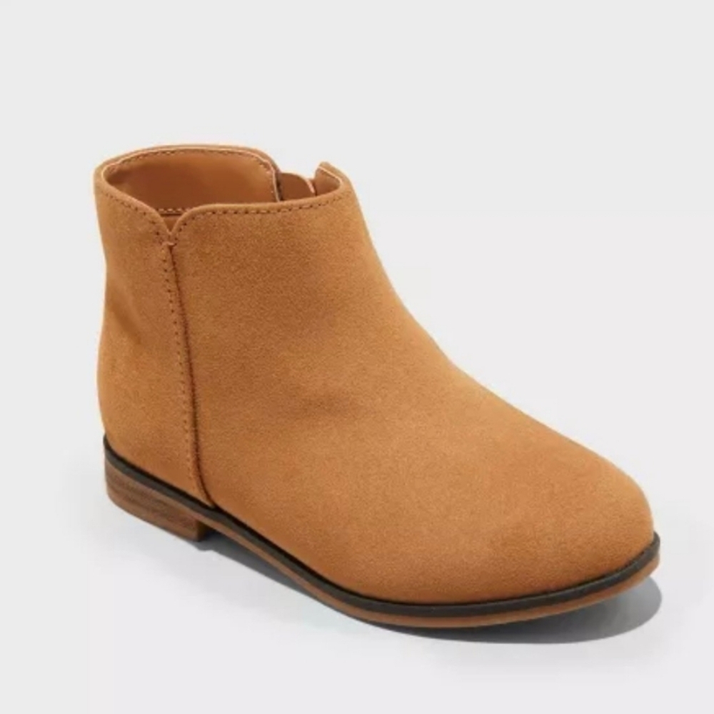 Cat & Jack Penelope Zipper Boots Cognac Brown Baby Toddler Girl Spring Fall Shoe